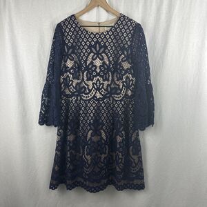 Eliza J Navy Lace Dress